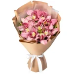 Букет из 9 розовых орхидей