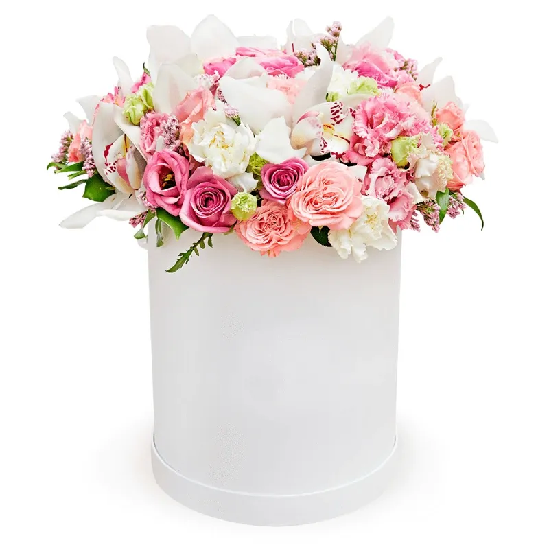 Цветы в коробке Малиновое настроение