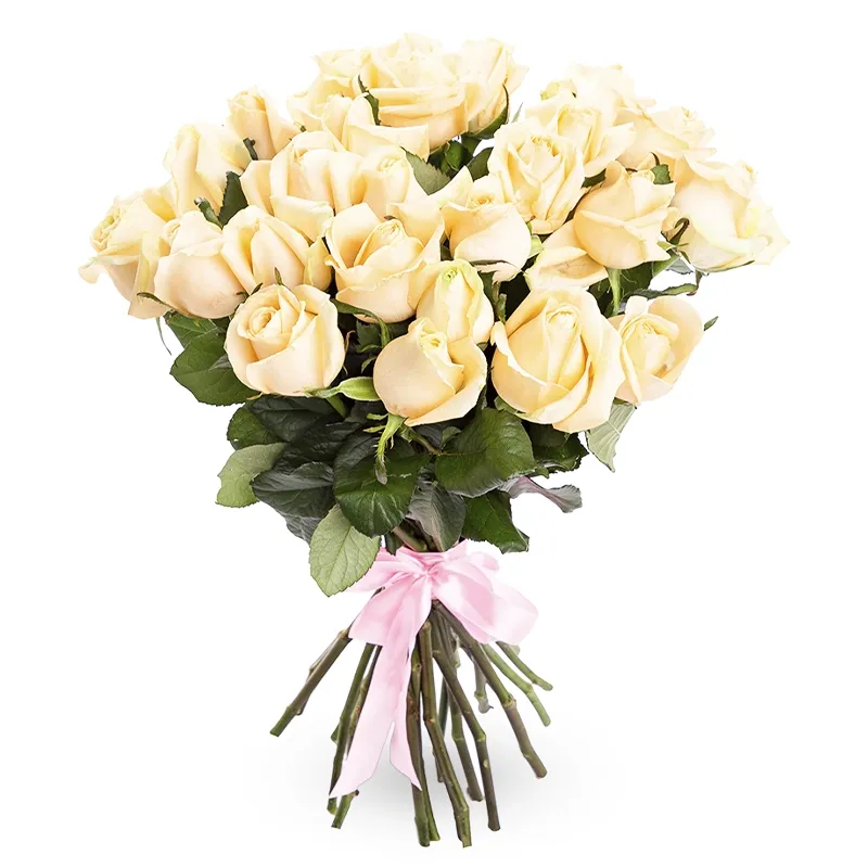 Композиция из 25 кремовых роз